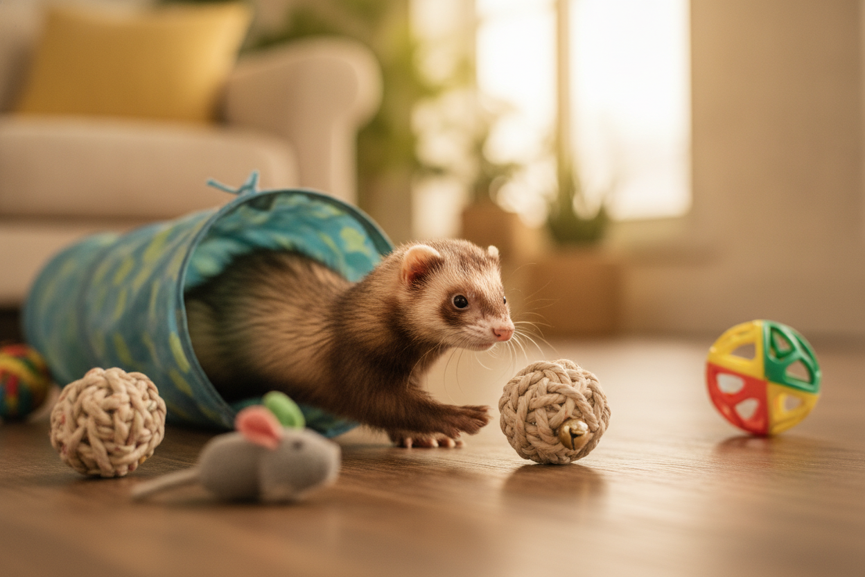 Jouet pour furet : bien choisir des jeux sûrs et stimulants